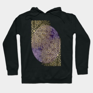 Gold Mandalas on Violet Background Hoodie